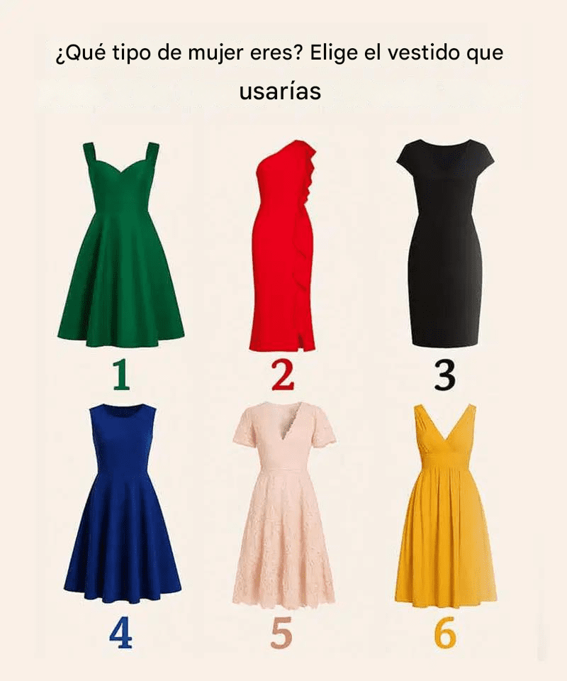 ¿Qué tipo de mujer eres? Elige un vestido que usarías para descubrirlo.