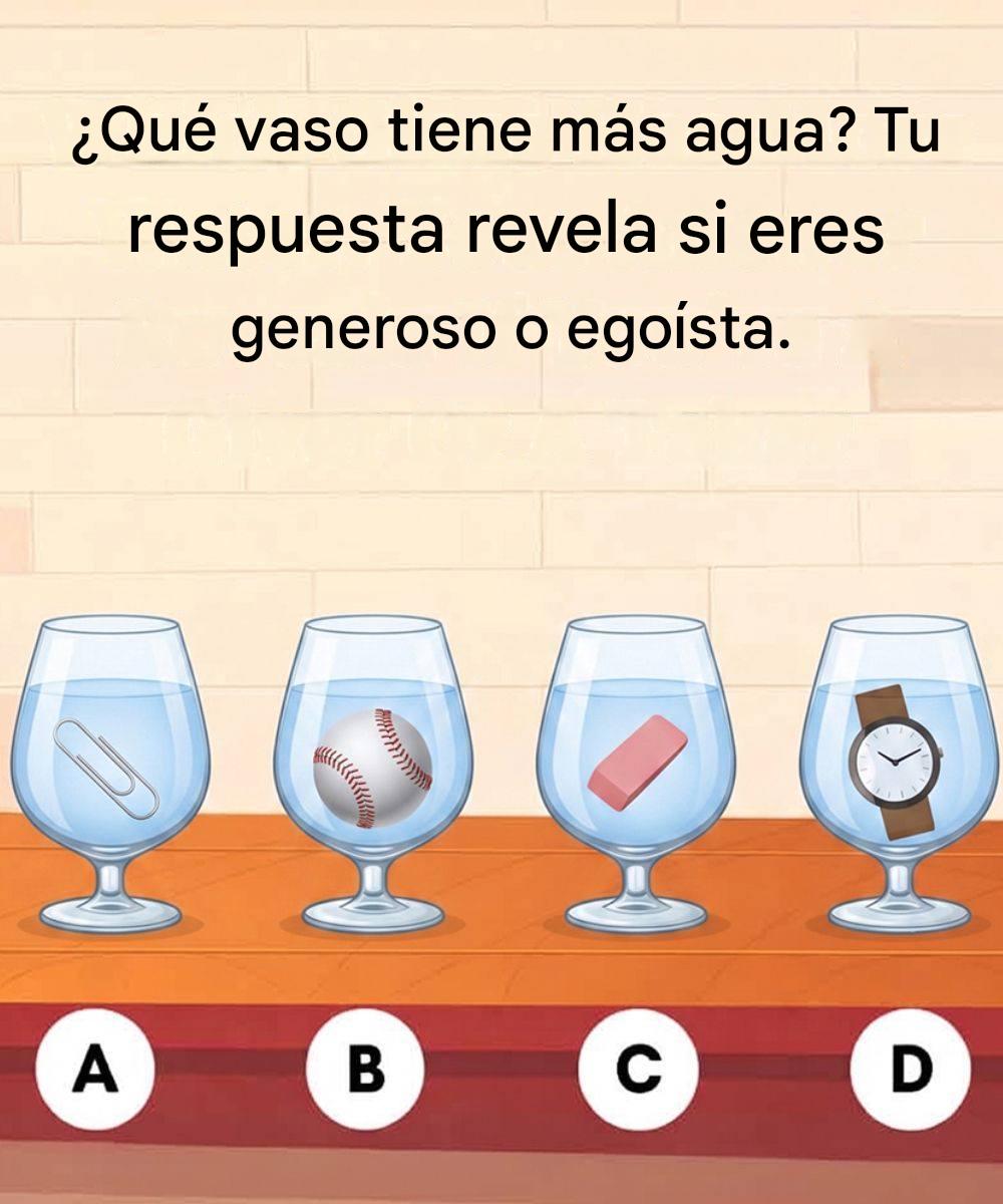 ¿Qué vaso tiene más agua? Tu respuesta revela si eres generoso o egoísta.
