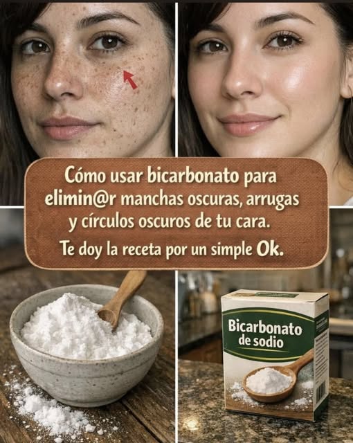 Disminuye las arrugas y manchas de tu cara en solo 7 noches, aplicando la mascarilla de BICARBONATO
