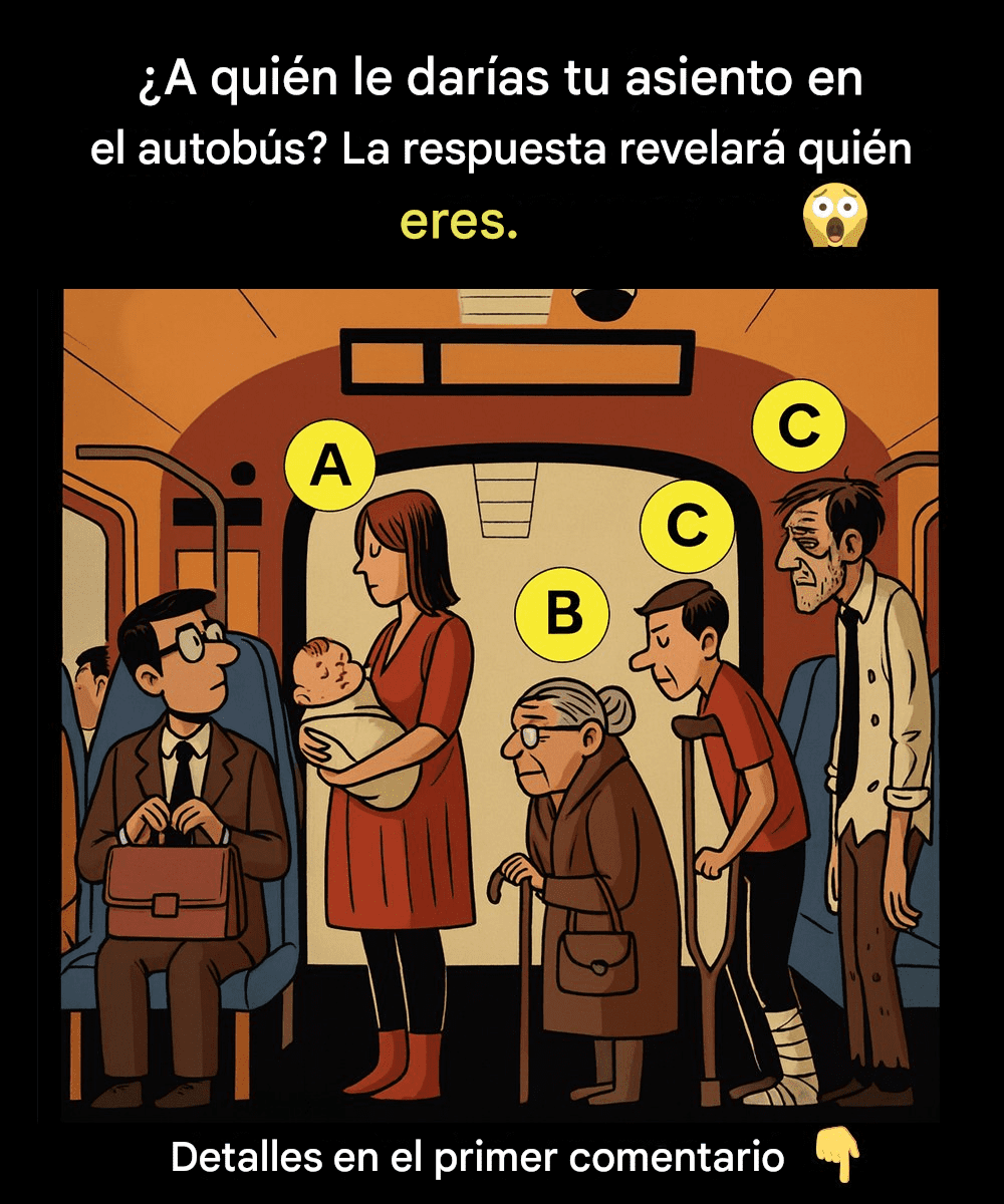 ¿A quién le darías tu asiento? 8 acertijos de personalidad que revelan tu verdadera naturaleza.