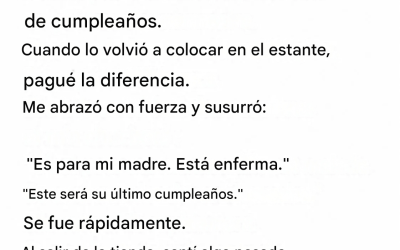 En el supermercado sostenía una tarta de cumpleaños en la mano; Lo que ocurrió después me dejó impactado.