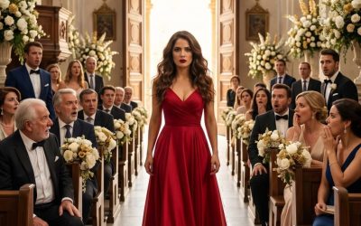 Todos Esperaban Ver A Una Novia De Blanco En La Catedral, Pero Valentina Cruz Entró Vestida De Rojo Sangre Y Convirtió Su Boda En Un Juicio Público Contra El Hombre Que Había Seducido Su Dolor Y Asesinado A Sus Padres… Cuando las campanas de la catedral de Santa María comenzaron a sonar aquella tarde luminosa sobre Napa Valley, nadie imaginó que estaba a punto de presenciar una ejecución pública de mentiras. Los doscientos invitados ya estaban de pie. El aire olía a rosas blancas, vino caro y dinero antiguo. Las mujeres lucían collares que parecían pequeñas fortunas colgando del cuello; los hombres, trajes hechos a medida y sonrisas de negocios disfrazadas de cortesía. Todos hablaban en voz baja, con esa emoción elegante que acompaña a las bodas de las familias poderosas. Era el evento del año. La heredera de Bodegas Cruz, Valentina Cruz, por fin iba a casarse con Adrián Salvatierra, el hombre que, según toda la sociedad del valle, la había rescatado de la oscuridad después de la muerte de sus padres. En el altar, Adrián esperaba como si ya hubiera ganado. Su traje negro parecía trazado sobre su cuerpo por manos expertas. No tenía un solo pliegue fuera de lugar. El cabello castaño, perfectamente peinado hacia atrás. Los ojos verdes, tranquilos, seguros, dueños de una calma casi irritante. Había en él una clase de belleza peligrosa, pulida, sofisticada; la clase de rostro al que la gente le entrega confianza antes de entregar preguntas. Algunas mujeres lo miraban con admiración. Algunos hombres con respeto. Y casi todos, con envidia. —Jamás había visto a un novio tan sereno —susurró una invitada, ajustándose los guantes de seda. —Es que él le devolvió la vida a Valentina —respondió otra—. Después de lo de sus padres, esa mujer quedó destruida. Si hoy está aquí, es gracias a él. A unos bancos del frente, Thomas Bennett apretaba el programa de la ceremonia hasta deformarlo. Tenía el rostro curtido por el sol y por los años de trabajo en los viñedos Cruz, pero aquella tarde parecía más viejo. A su lado, Rachel Stein, la abogada de la familia, mantenía la espalda recta y el rostro impasible, aunque por dentro sentía un nudo insoportable en el pecho. Ninguno de los dos se atrevía a mirarse demasiado. Temían que, si lo hacían, la verdad que compartían en silencio se les escapara por los ojos antes de tiempo. La orquesta comenzó la marcha nupcial. Las puertas de la catedral seguían cerradas. El padre García levantó el mentón, Adrián respiró una sola vez y los murmullos se apagaron por completo. Entonces las grandes hojas de madera tallada empezaron a abrirse lentamente, dejando entrar un chorro de luz dorada que partió el centro de la iglesia como una cuchillada. Y el mundo, por un segundo, dejó de entender. No era blanco. No era encaje marfil. No había velo. No había inocencia. Valentina Cruz entró vestida de rojo. No de un rojo discreto ni romántico, sino de un rojo profundo, brillante, feroz. El color de un vino oscuro servido en cristal fino. El color de una herida abierta. El color de la sangre cuando todavía está caliente. La tela caía sobre su cuerpo con una elegancia brutal, abrazando su cintura y deslizándose hacia atrás en una cola larga que parecía una mancha viva extendiéndose sobre el mármol claro del pasillo central. Su cabello castaño descendía suelto sobre los hombros. Sus labios llevaban el mismo tono del vestido. Sus ojos oscuros, fijos en Adrián, no tenían temblor ni ternura. Solo había algo frío, resuelto, definitivo. Alguien dejó caer una copa. Una anciana se persignó. Una joven soltó un jadeo. El organista falló una nota. Y en el altar, por primera vez, la sonrisa de Adrián Salvatierra se rompió. Fue una fractura mínima, apenas un segundo, pero suficiente. Thomas la vio. Rachel también. Un músculo se tensó en la mandíbula del novio. Sus pupilas se contrajeron. Hubo miedo. Miedo auténtico. Luego él recompuso la expresión, se volvió a poner la máscara de hombre perfecto y abrió ligeramente una mano como invitándola a acercarse. Pero el daño ya estaba hecho. El silencio ya no era de expectativa. Era de amenaza. Valentina avanzó. Tacón. Tacón. Tacón. Cada paso sonaba como una cuenta regresiva. Cada mirada la seguía como si fuera una aparición salida de una tragedia familiar demasiado antigua para ser contenida por flores, por música o por el maquillaje social de la alta sociedad. Lo que caminaba hacia el altar no era una novia feliz. Era una hija herida. Una mujer a la que le habían arrancado algo sagrado. Una heredera que ya no venía a casarse, sino a cobrar. —¿Qué demonios significa esto? —murmuró un empresario francés. —Tal vez es una extravagancia —dijo otro, sin creérselo. —No —susurró Rachel, casi para sí misma—. Esto es una declaración de guerra. Cuando Valentina llegó frente al altar, Adrián extendió la mano. —Valentina, mi amor —dijo con voz suave, controlada—. Estás… impresionante. Ella no tomó su mano. Se detuvo a un metro de él. Sonrió. Pero aquella sonrisa no tenía dulzura. Era fina. Cortante. Una sonrisa que no nacía del amor, sino de una verdad demasiado pesada como para seguir escondiéndola. —Gracias, Adrián —respondió, clara, serena, dejando que cada invitado oyera perfectamente—. Pensé que el rojo era el color exacto para lo que vamos a celebrar hoy. El padre García tragó saliva. Adrián mantuvo la mirada fija en ella. —Podemos comenzar cuando quieras —dijo el sacerdote, inseguro. Valentina giró la cabeza muy despacio hacia los invitados. —Antes de empezar —anunció—, hay algo que todos deben saber sobre el hombre con el que se supone que voy a casarme. Y fue en ese instante cuando Adrián Salvatierra comprendió que su castillo de seda, vino, mentiras, caricias calculadas y paciencia criminal estaba a punto de derrumbarse ante doscientos testigos. Pero la caída de Adrián no había comenzado allí. Había comenzado dos años antes, en una noche de gala, cuando la familia Cruz todavía estaba completa… y aún no sabía que un depredador acababa de fijar los ojos en ellos. Dos años antes, el salón principal del hotel Vineyards Palace brillaba como una copa de champán bajo las lámparas de cristal. La gala anual de viticultores de Napa reunía a lo más exclusivo del negocio. Dueños de bodegas legendarias, distribuidores europeos, críticos de vino, inversionistas, coleccionistas. La música en vivo se mezclaba con el choque elegante de las copas y con el murmullo de acuerdos millonarios disfrazados de conversación amable. Aquella noche, sin embargo, el centro absoluto de atención no eran los contratos ni las exportaciones. Eran Alejandro e Isabel Cruz. Treinta años atrás habían llegado al valle con poco dinero, una parcela de tierra seca y una idea casi ridícula: competir con los grandes apellidos del vino sin herencias, sin padrinos, sin privilegios. Solo con trabajo, con intuición y con una obstinación que rayaba en la locura. Habían sido despreciados, subestimados y casi arruinados más de una vez. Pero allí estaban ahora, a punto de recibir el premio más importante de la industria. Alejandro Cruz, de sesenta años, manos anchas de hombre de campo y rostro endurecido por el sol, se ajustaba el nudo de la corbata con incomodidad. —Deja de moverte —le dijo Isabel, acomodándole la solapa con una sonrisa que seguía siendo hermosa después de tres décadas de matrimonio—. Pareces un muchacho en su primera comunión. —Preferiría estar entre barricas que entre tanto millonario perfumado —murmuró él. Isabel soltó una risa breve. —Pues qué lástima. Esta noche vienes a recibir lo que te ganaste con esas manos. A unos pasos de ellos estaba su hija, Valentina Cruz, de treinta y cuatro años. No había heredado solo la belleza sobria de Isabel ni la inteligencia estratégica de Alejandro. Había heredado también su hambre. Su orgullo. Su conexión visceral con la tierra. En la industria la veían como el futuro perfecto de Bodegas Cruz: educada en Francia, brillante en negocios, refinada sin perder el instinto para el vino. Aquella noche llevaba un vestido turquesa que resaltaba la firmeza de su figura y la serenidad de su sonrisa. Se movía entre los invitados con una seguridad natural, saludando a unos, rechazando con elegancia propuestas de otros, hablando de fermentación y mercados de exportación con la misma facilidad con la que otras mujeres hablaban de moda. Desde un rincón del salón, un hombre la observaba. No miraba solo a Valentina. Miraba a toda la familia. Adrián Salvatierra sostenía una copa de vino tinto, pero apenas la probaba. Vestía un traje gris oscuro que parecía diseñado para subrayar lo atractivo que era sin volverlo ostentoso. Tenía el tipo de presencia que no necesitaba llamar la atención porque sabía que tarde o temprano la atención vendría sola. Sus ojos verdes recorrían la escena con la paciencia de un cazador. No había admiración en su mirada. Había cálculo. SI TE INTERESA EL ARTÍCULO, POR FAVOR DALE “ME GUSTA” Y COMPARTE ESTA HISTORIA, Y PULSA “SÍ” SI QUIERES LEER LA HISTORIA COMPLETA. GRACIAS.👇
