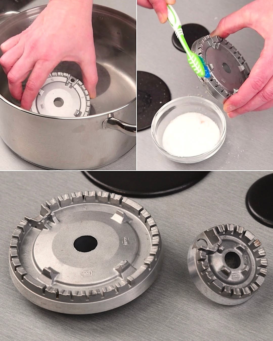 Solo necesitas 2 INGREDIENTES NATURALES Aquí tienes el truco para limpiar tu placa de gas y que parezca nueva.