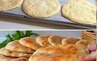 Pan plano casero suave estilo pita cocinado en sartén