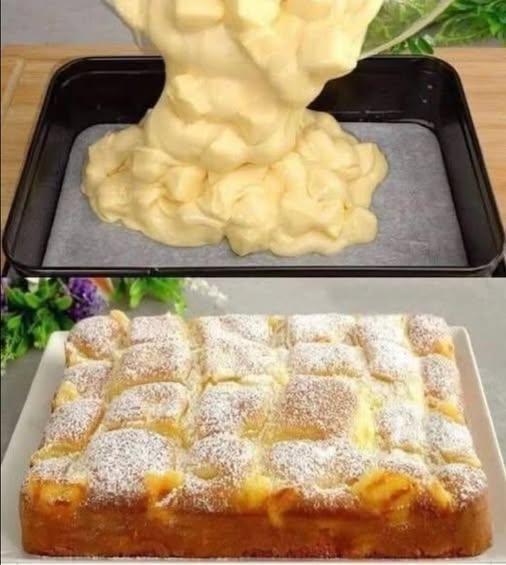 3 manzanas, 3 huevos y un vaso de leche: un pastel que se derretirá en tu boca.