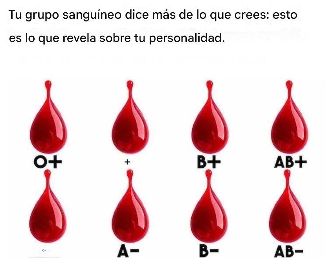Tu grupo sanguíneo dice más de lo que crees: esto revela lo que hay sobre tu personalidad.